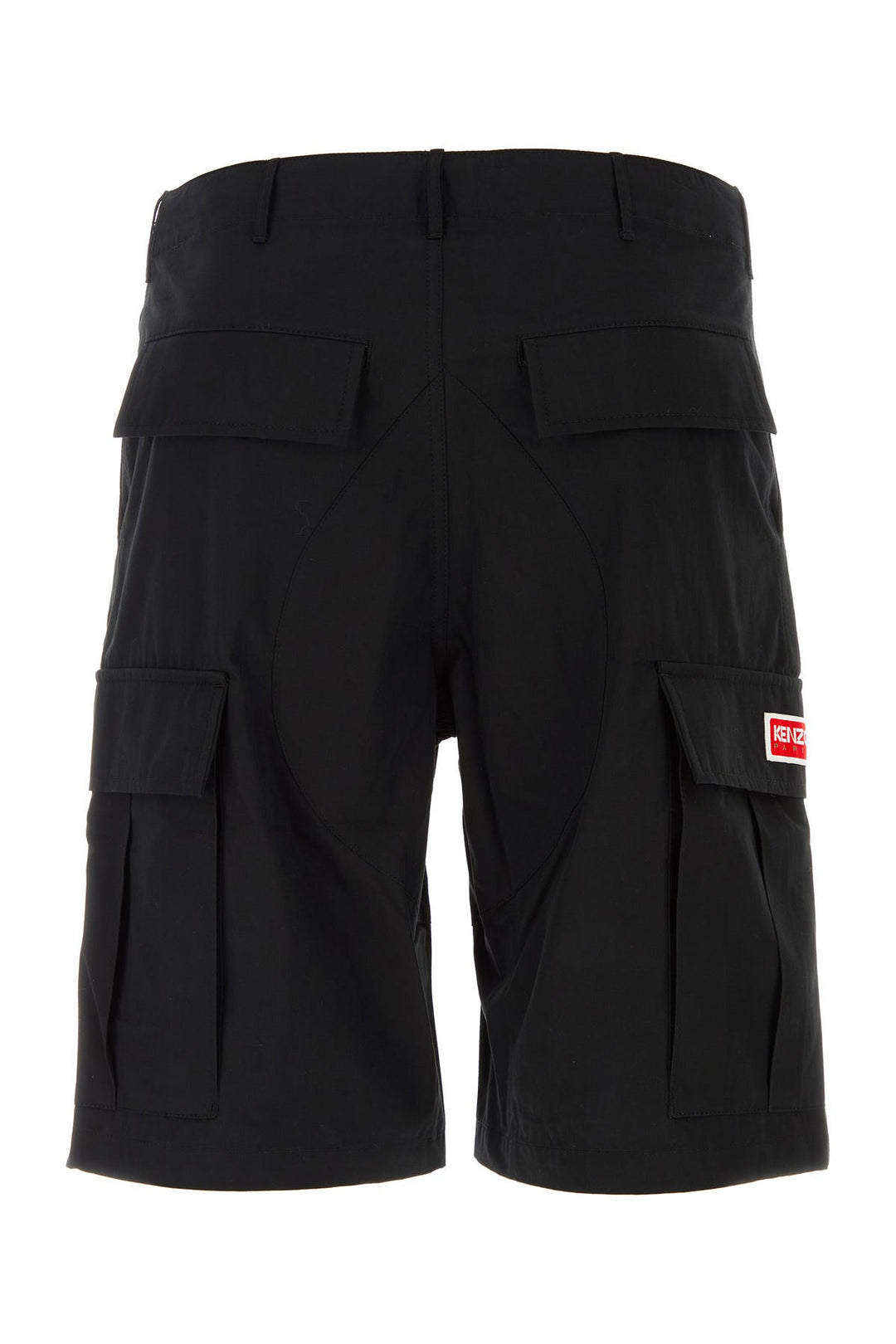 Black cotton bermuda shorts