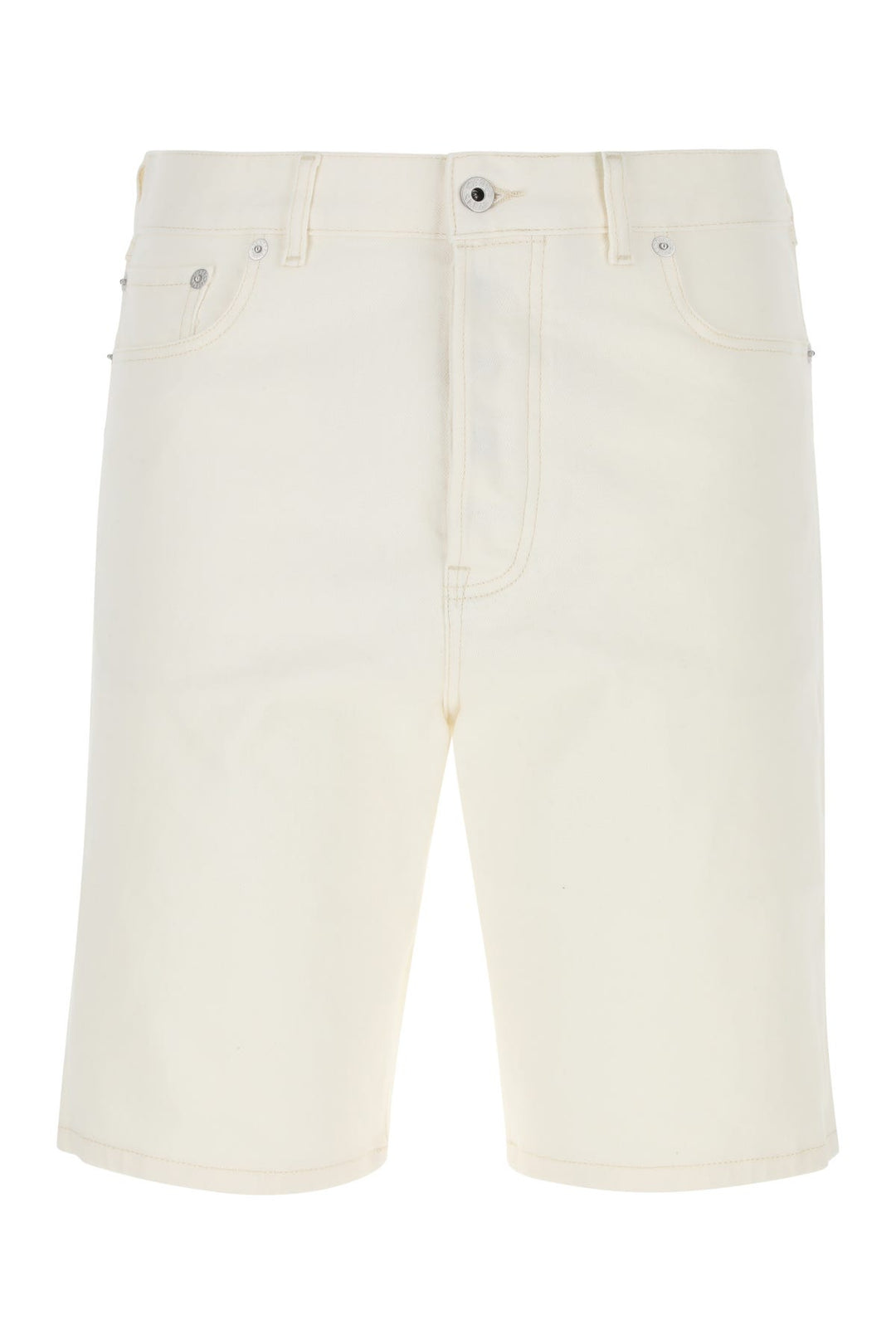 Ivory denim bermuda shorts