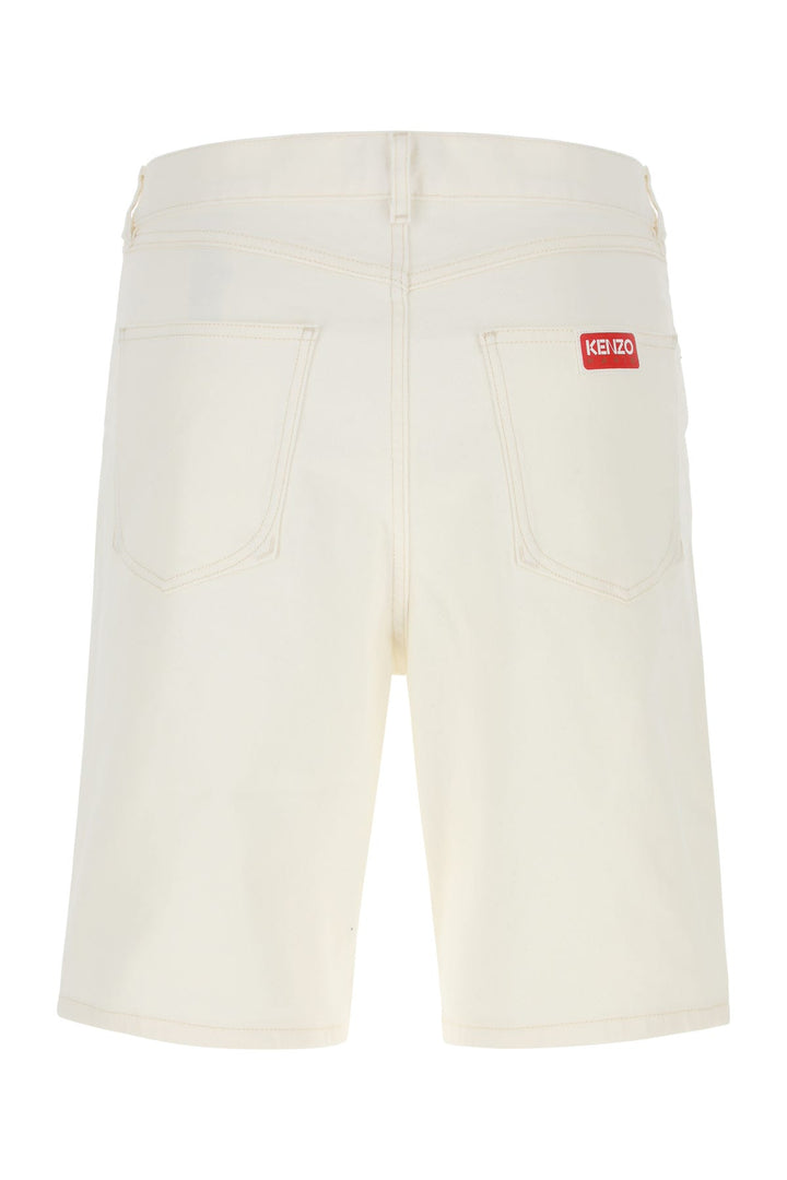 Ivory denim bermuda shorts