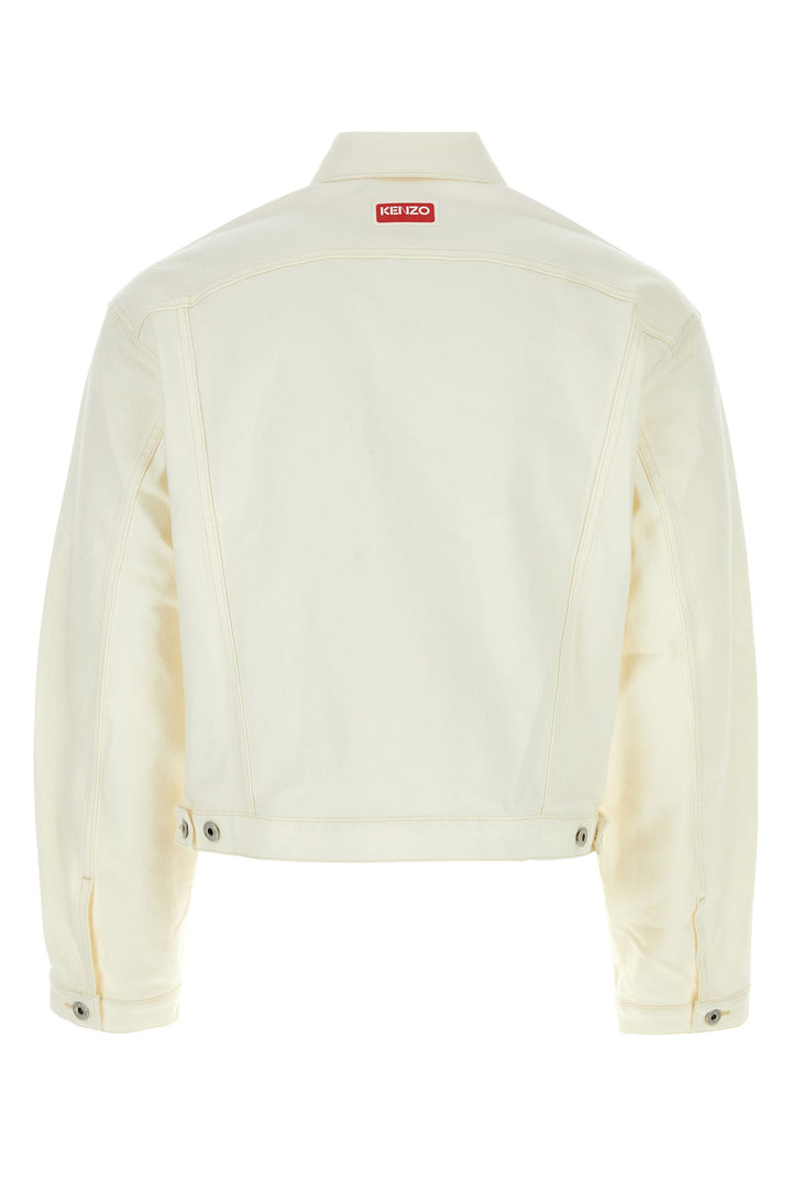 Ivory stretch denim jacket