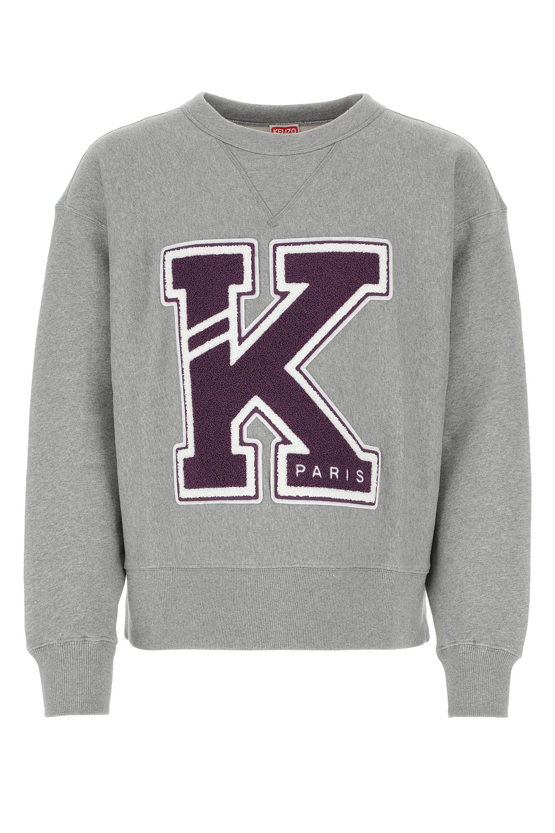 Melange grey cotton Varsity sweatshirt