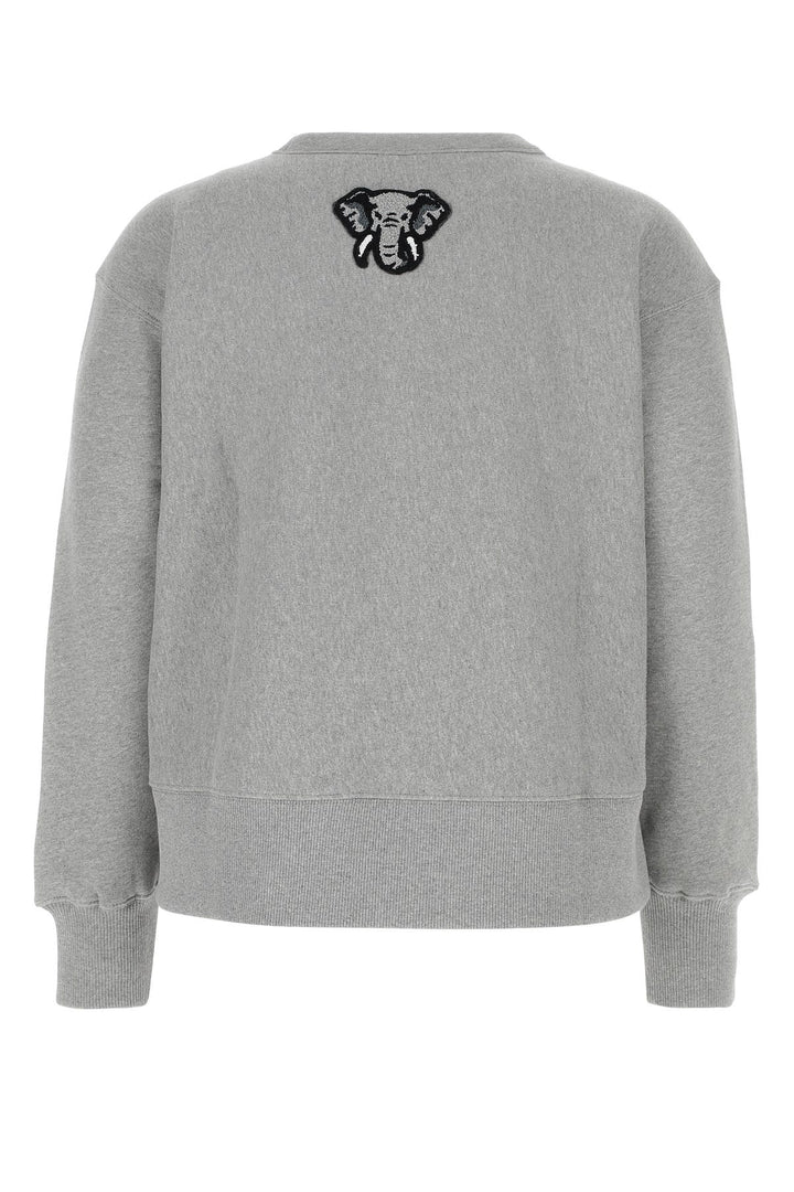 Melange grey cotton Varsity sweatshirt