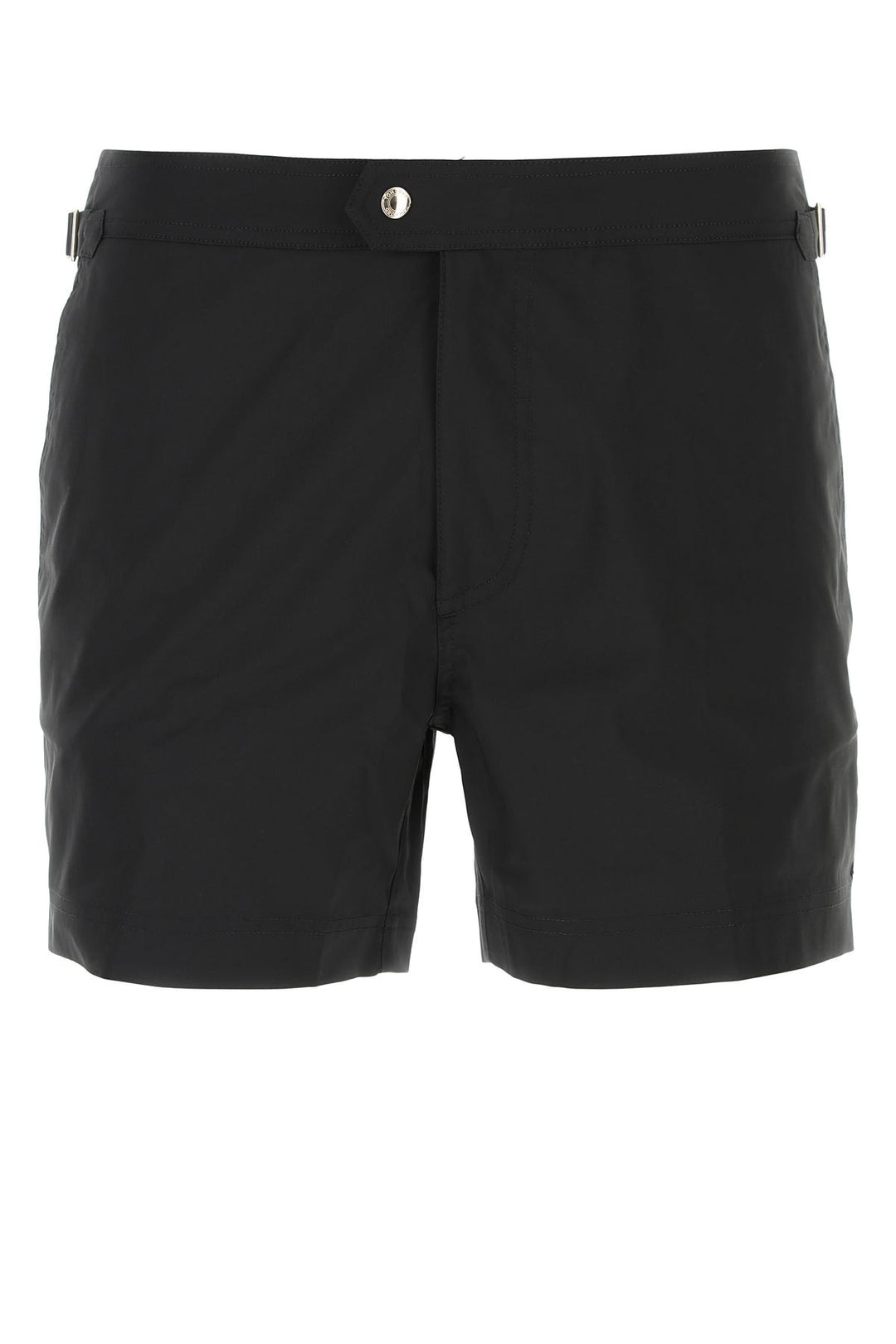 Black polyester swimming shorts