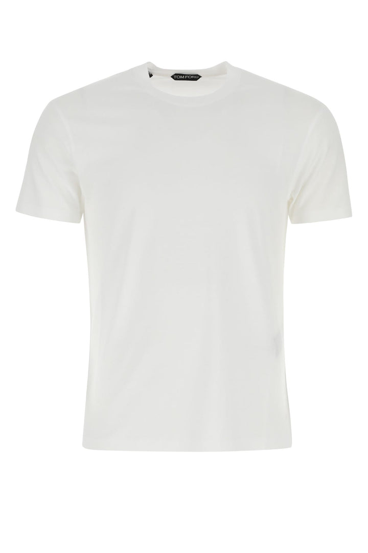 White lyocell blend t-shirt