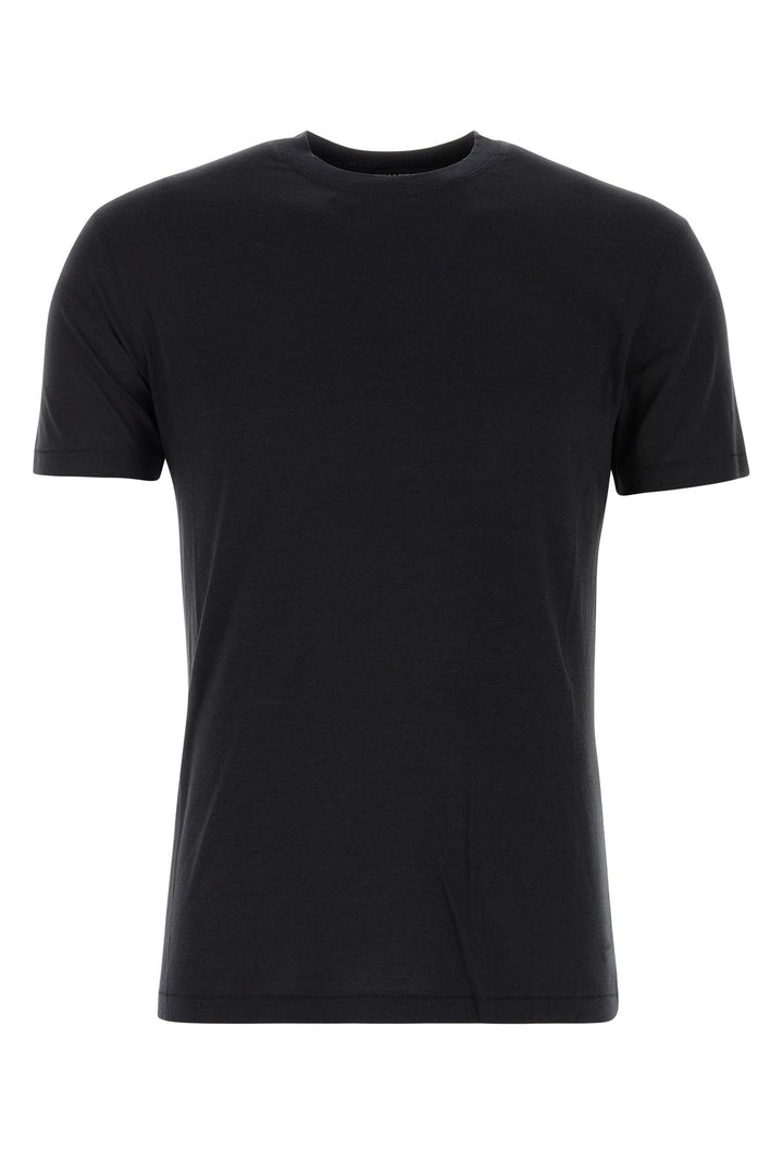 Black lyocell blend t-shirt