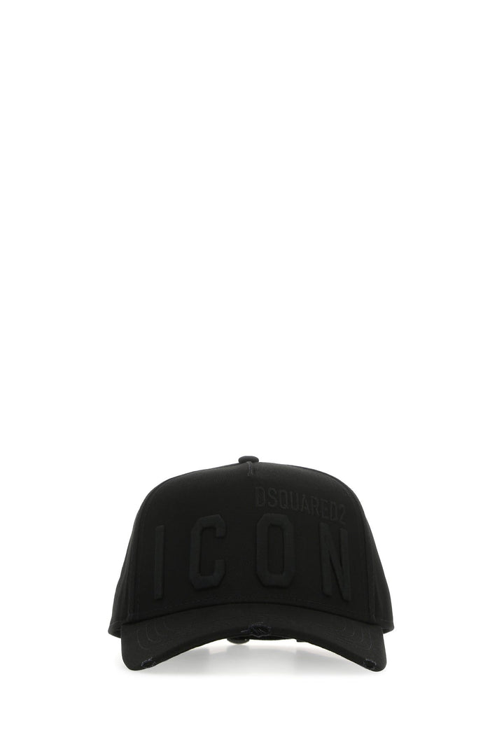 Black gabardine baseball cap