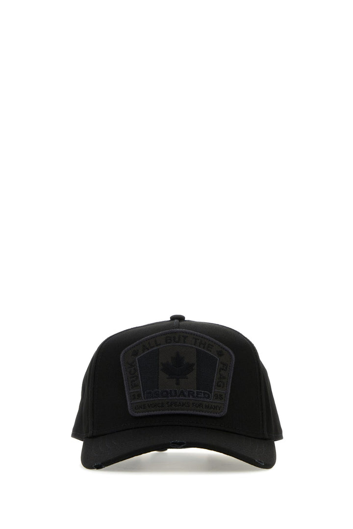 Black cotton baseball cap