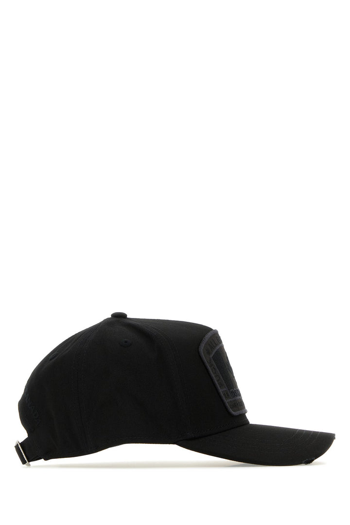 Black cotton baseball cap