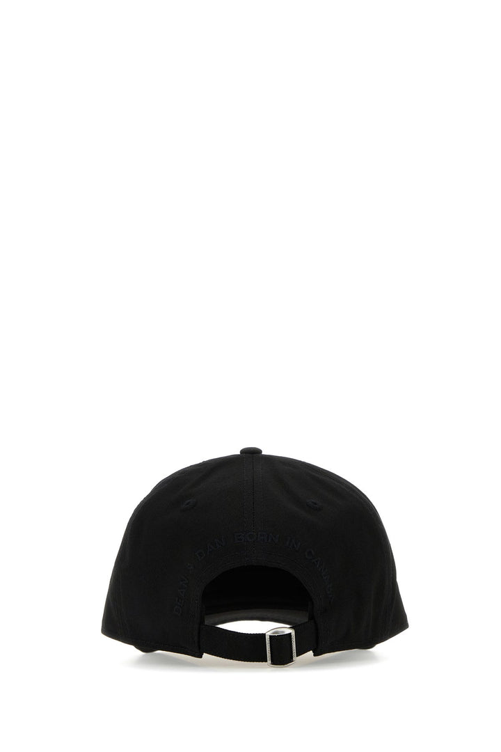 Black cotton baseball cap