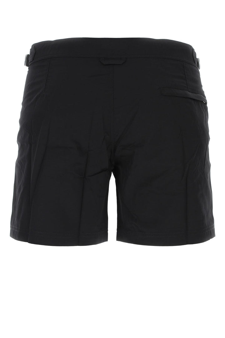 Black nylon swimming shorts