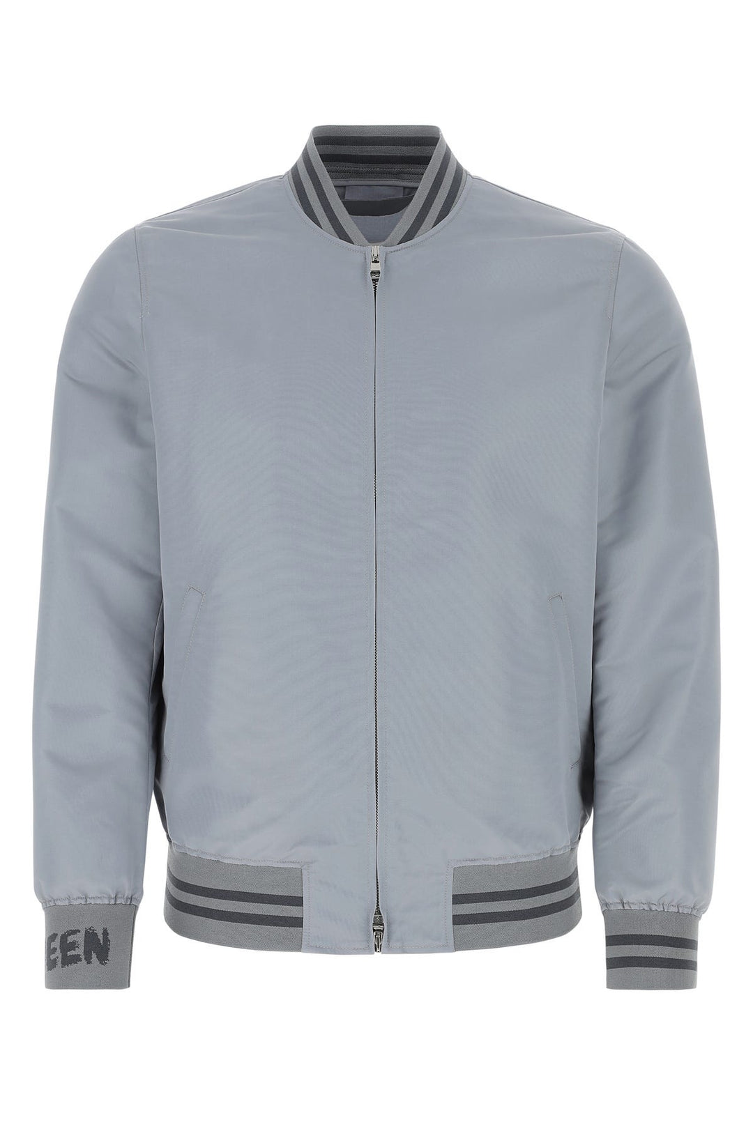 Grey polyester bomber jacket