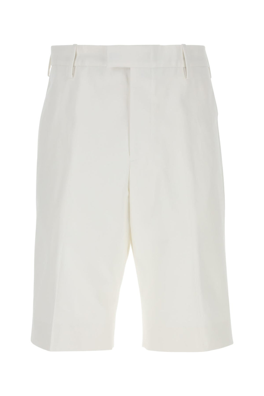 White cotton bermuda shorts