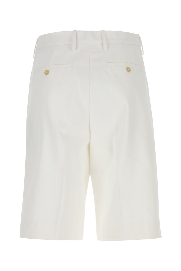 White cotton bermuda shorts