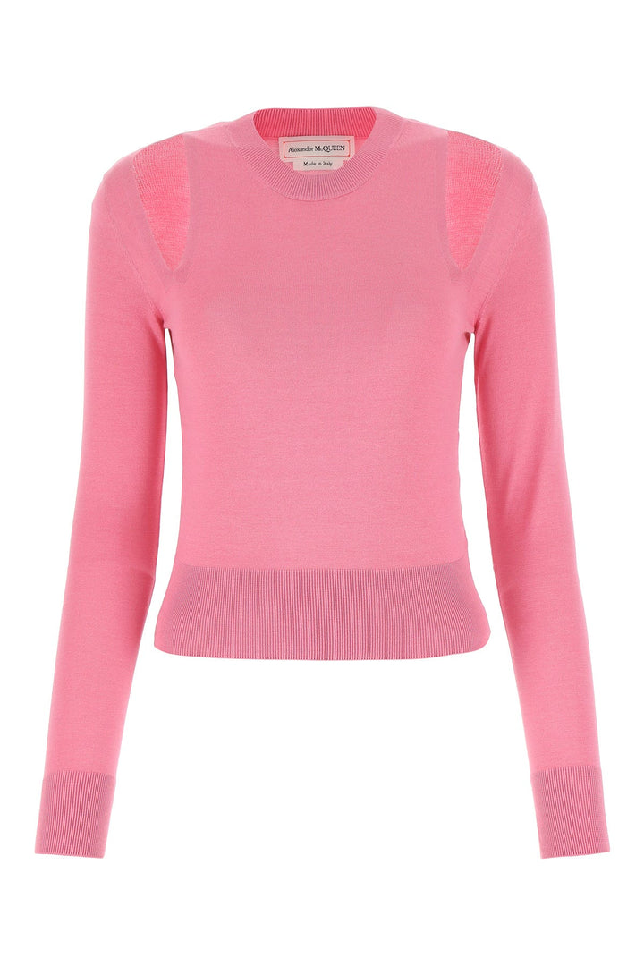 Pink silk blend sweater