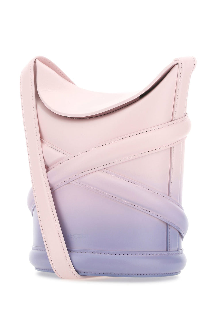 Two-tone leather The Curve bucket bag