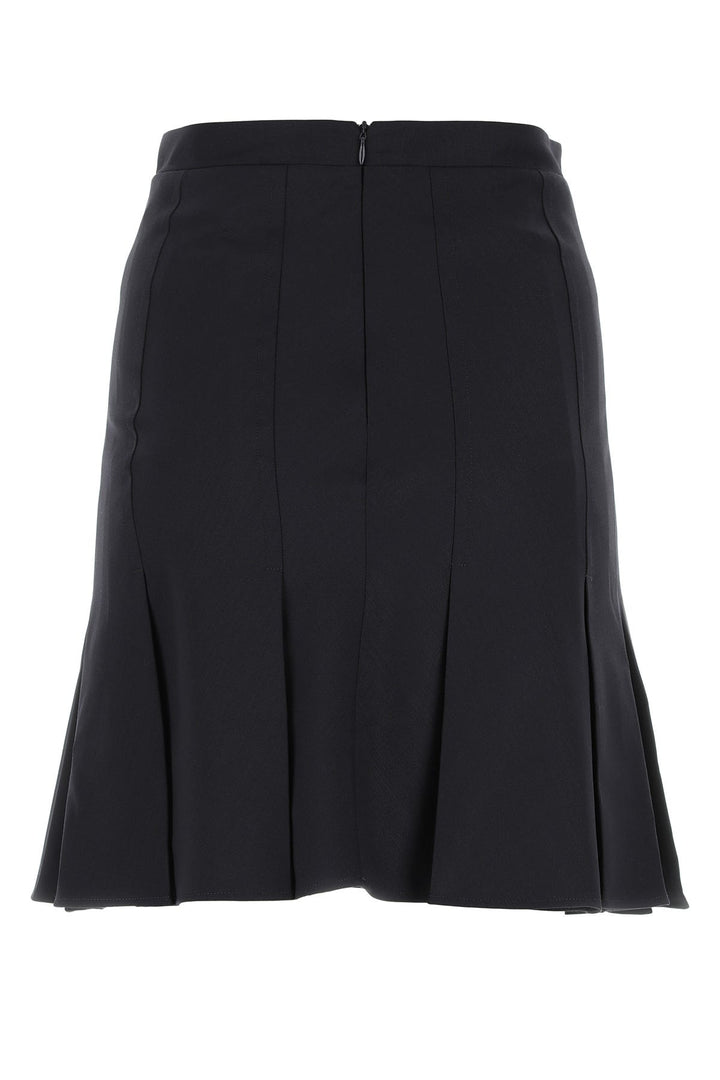 Midnight blue stretch wool mini skirt