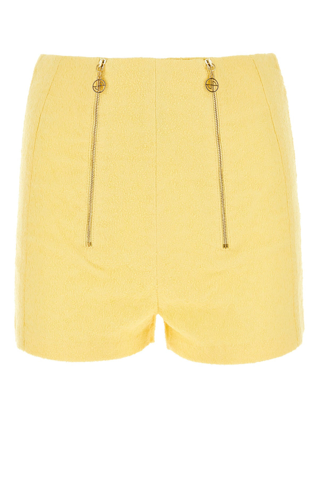 Yellow bouclÃ© shorts