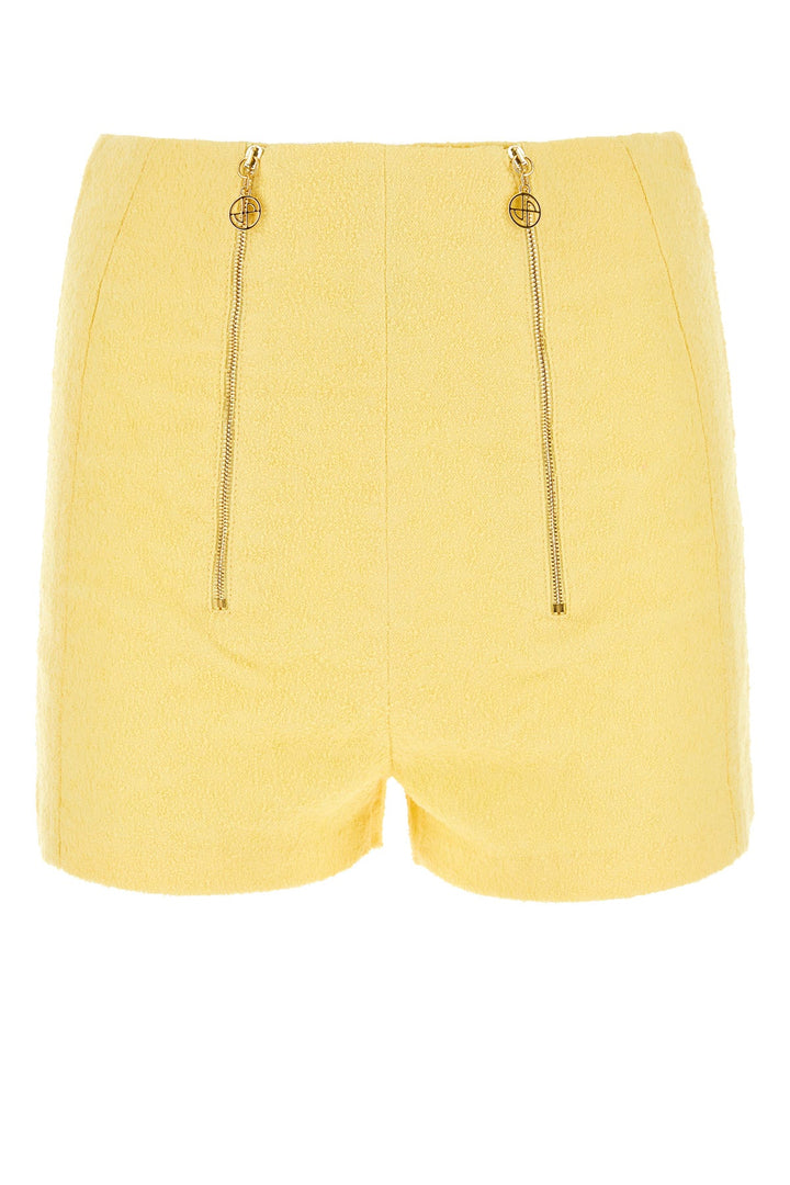 Yellow bouclÃ© shorts