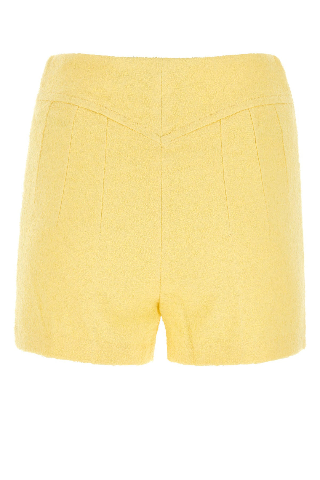 Yellow bouclÃ© shorts