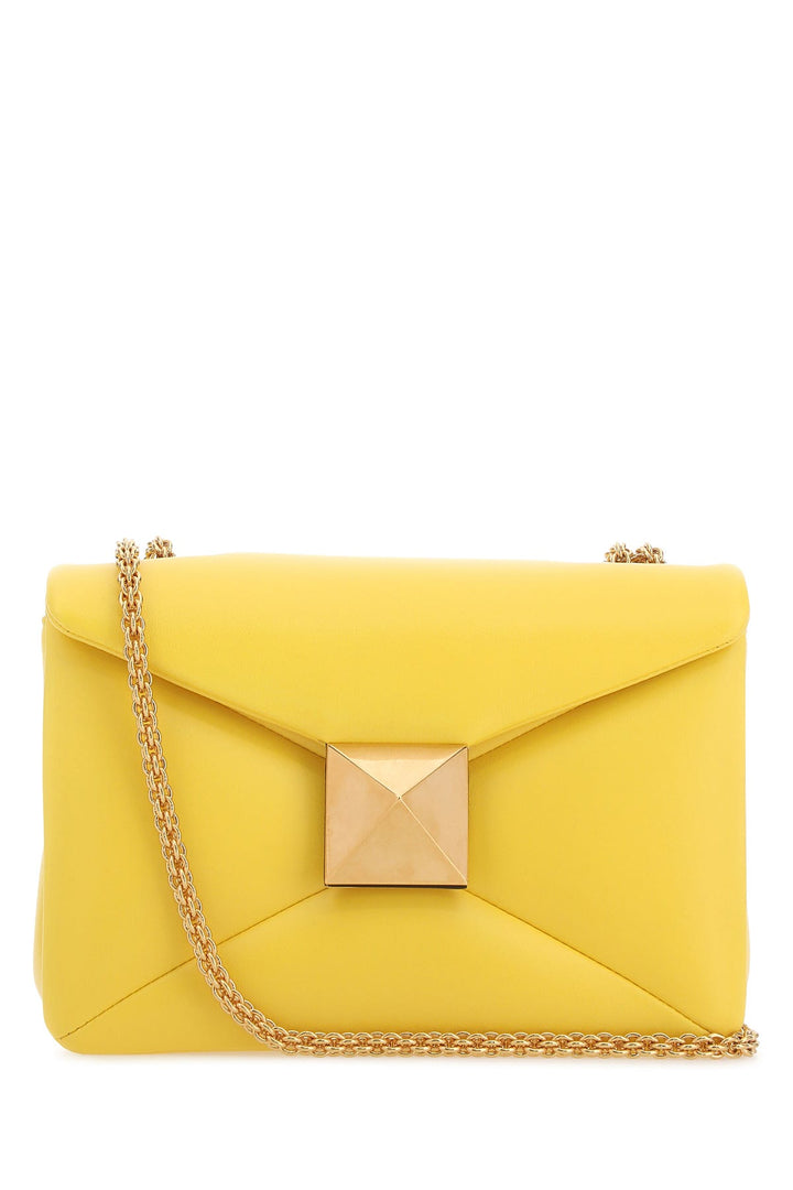 Yellow nappa leather One Stud shoulder bag