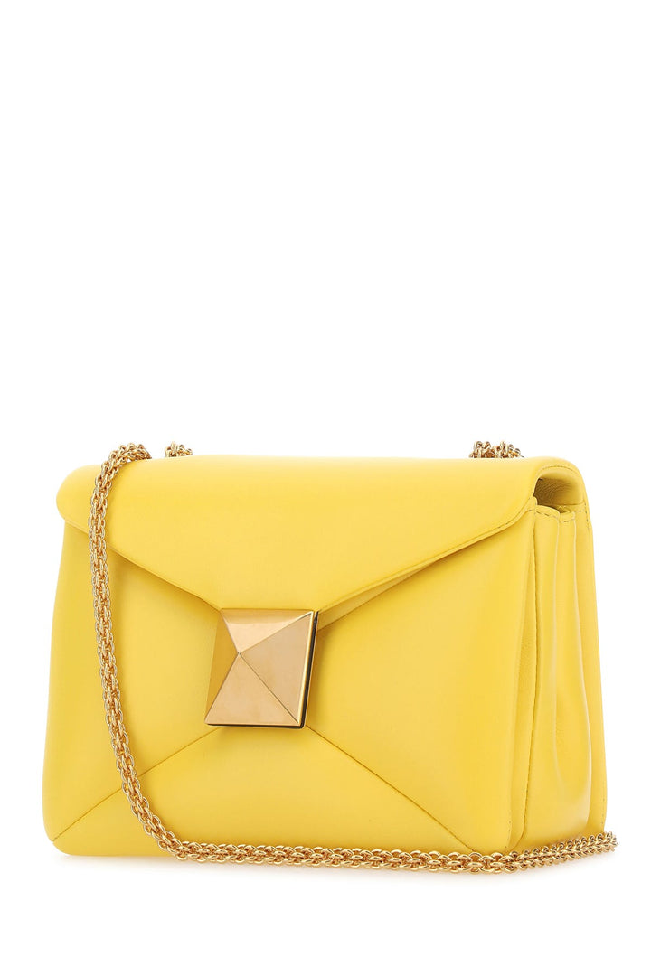 Yellow nappa leather One Stud shoulder bag