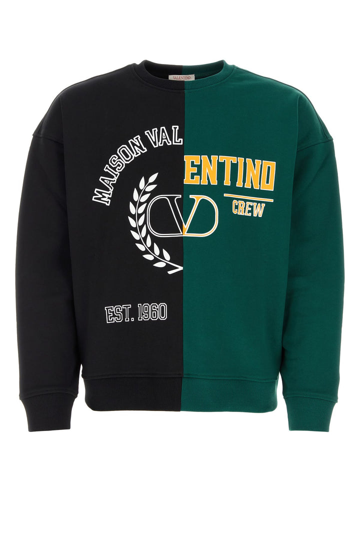 Two-tone cotton oversize sweatshirt