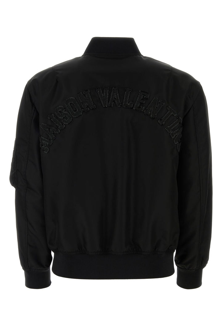 Black nylon bomber jacket