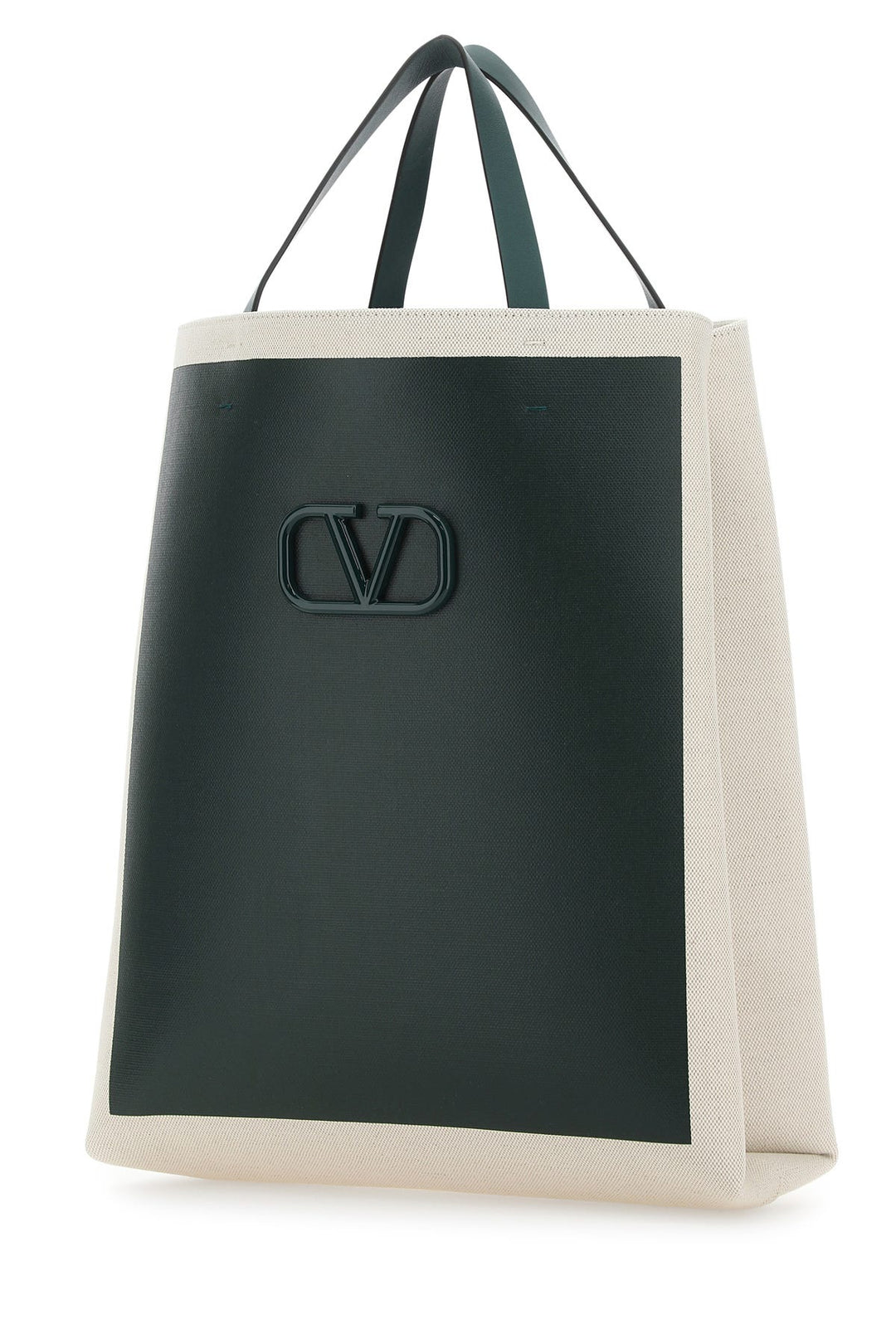 Two-tone canvas VLogo Signature shopping bag