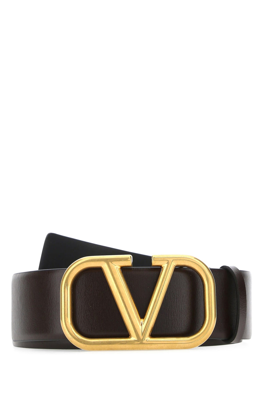 Dark brown leather VLogo Signature belt