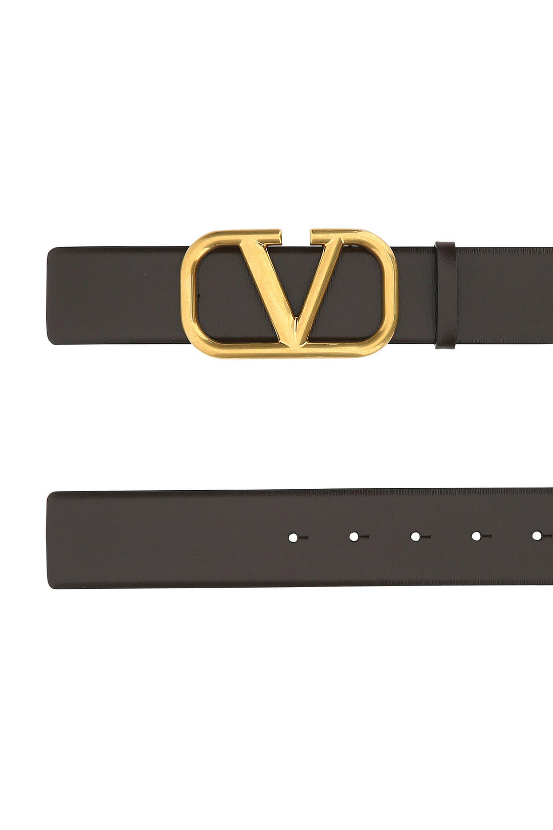 Dark brown leather VLogo Signature belt