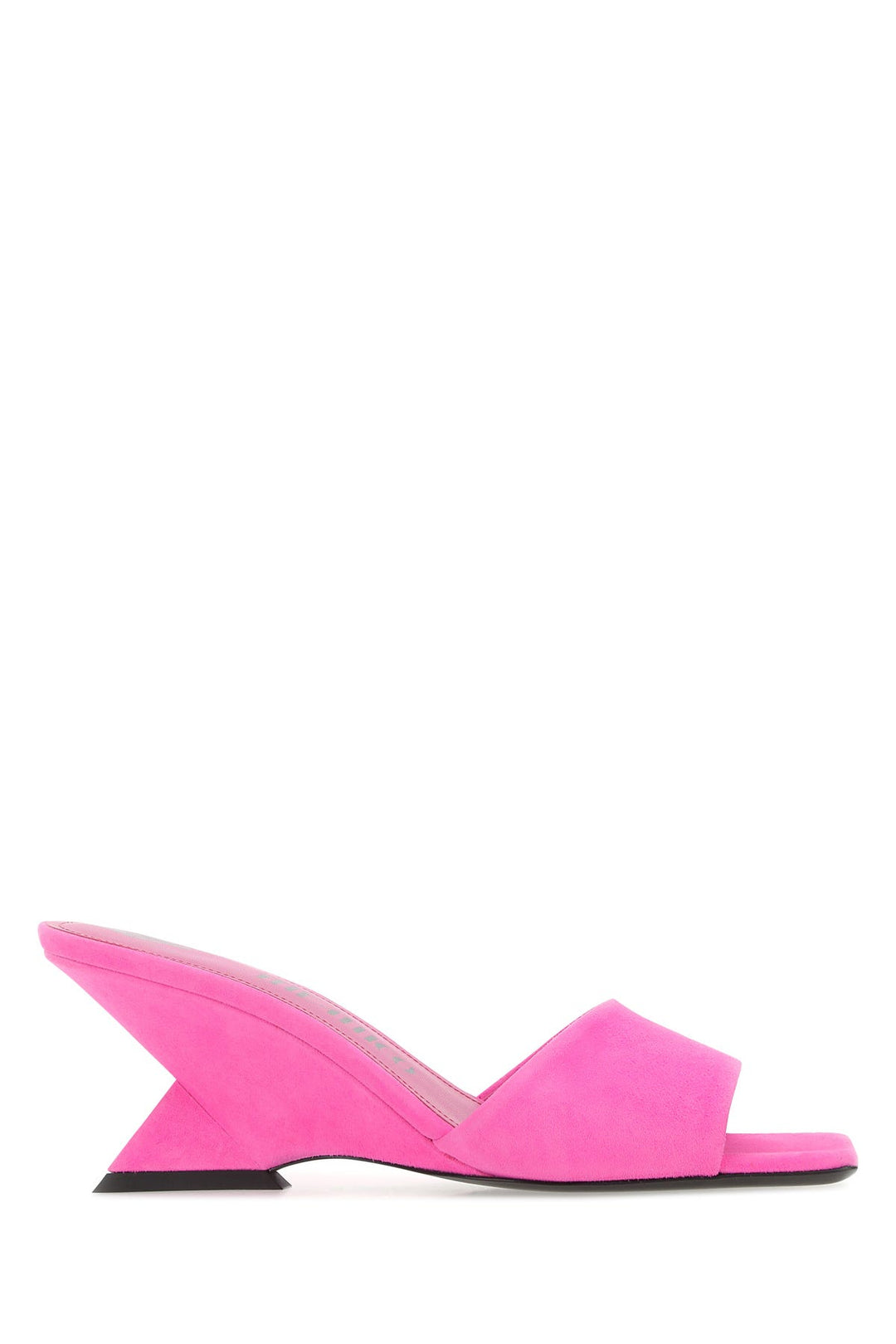 Fluo pink suede Cheope mules