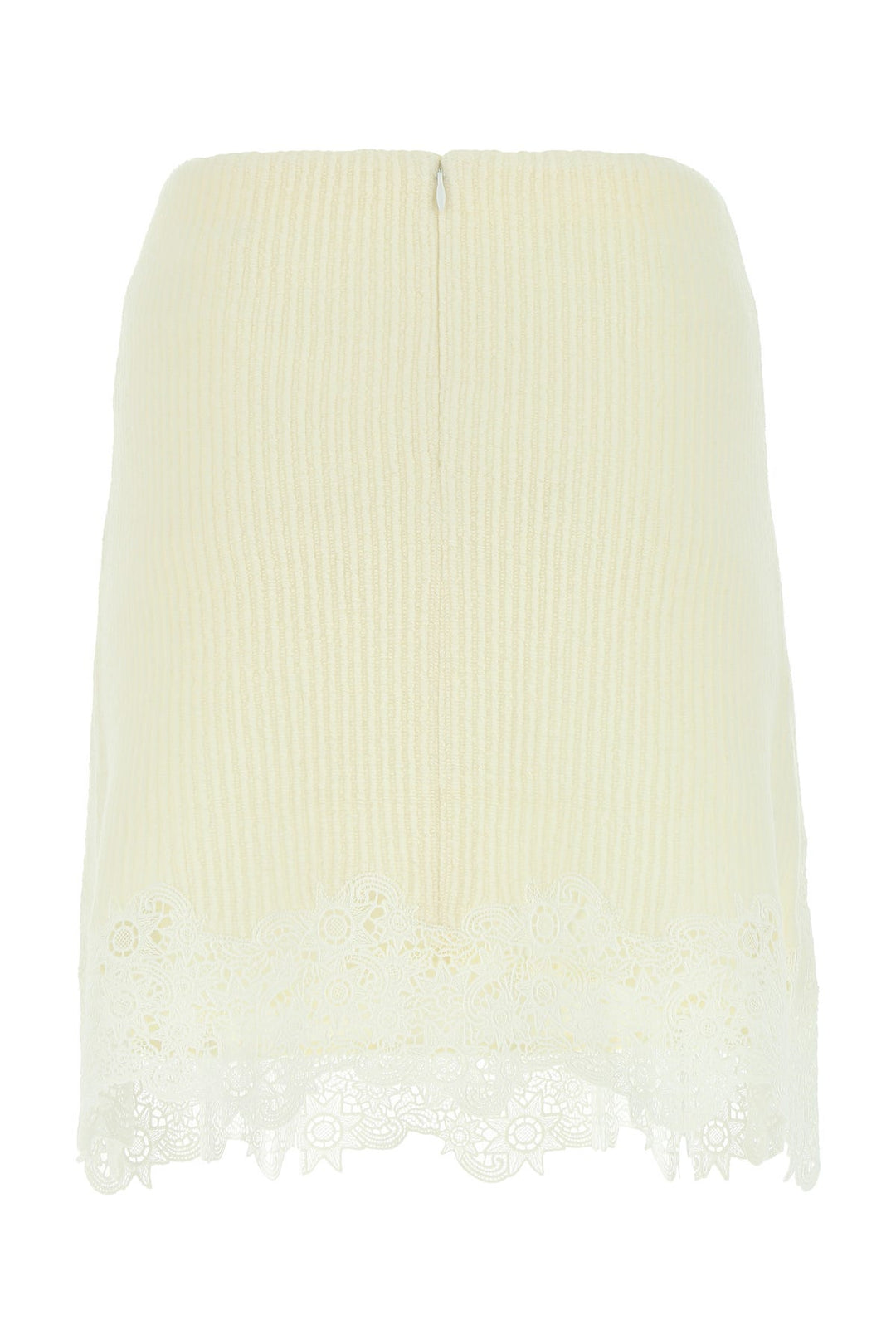 Ivory wool mini skirt