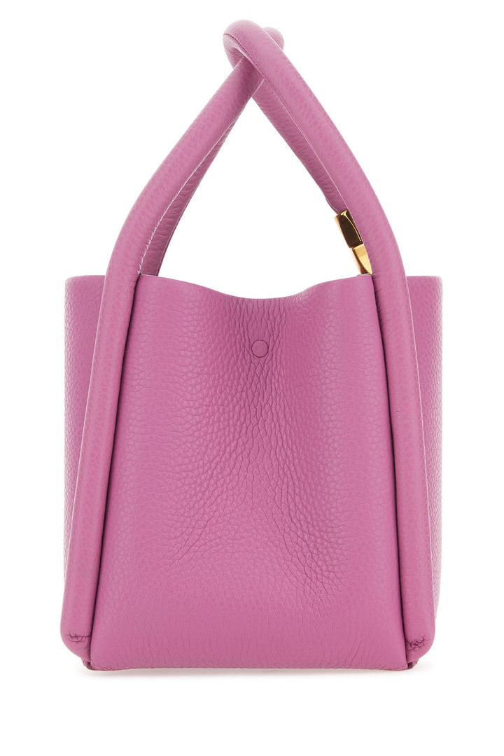 Dark pink leather Lotus 12 handbag