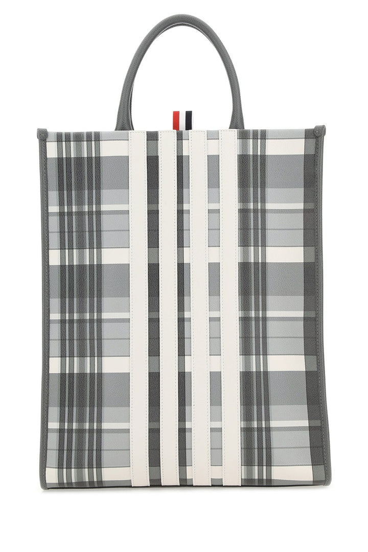 Printed leather shopping bag