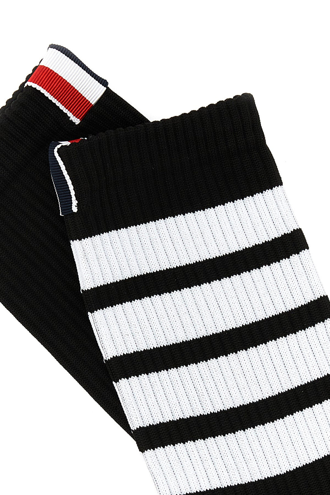 Black stretch cotton blend socks