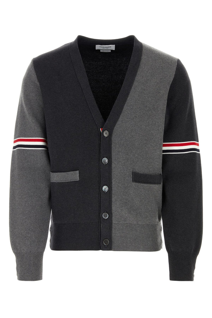 Two-tone cotton cardigan