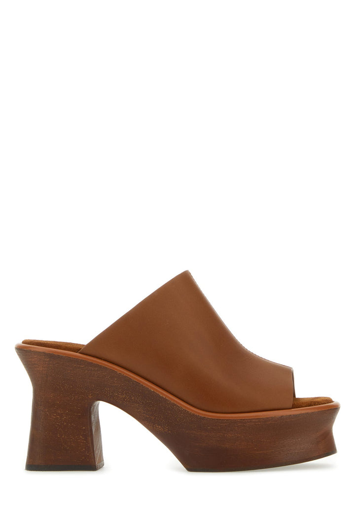 Brown leather Gamanta mules