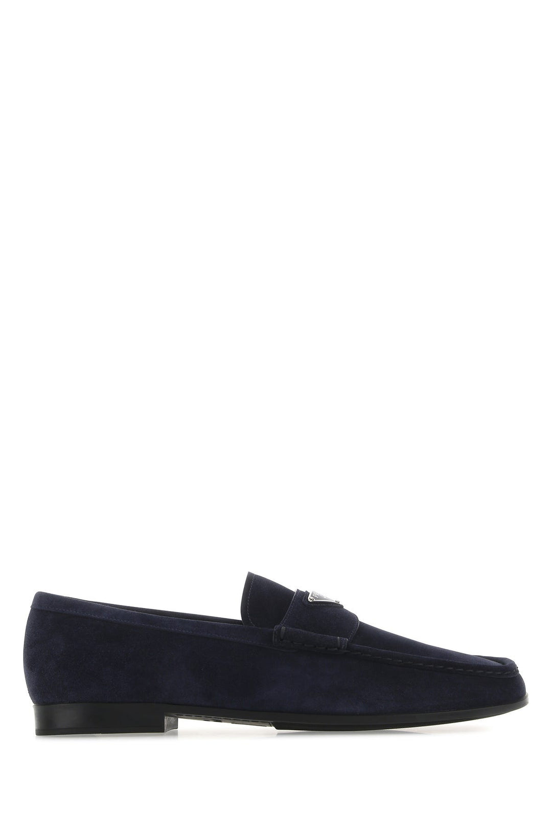 Navy blue suede loafers