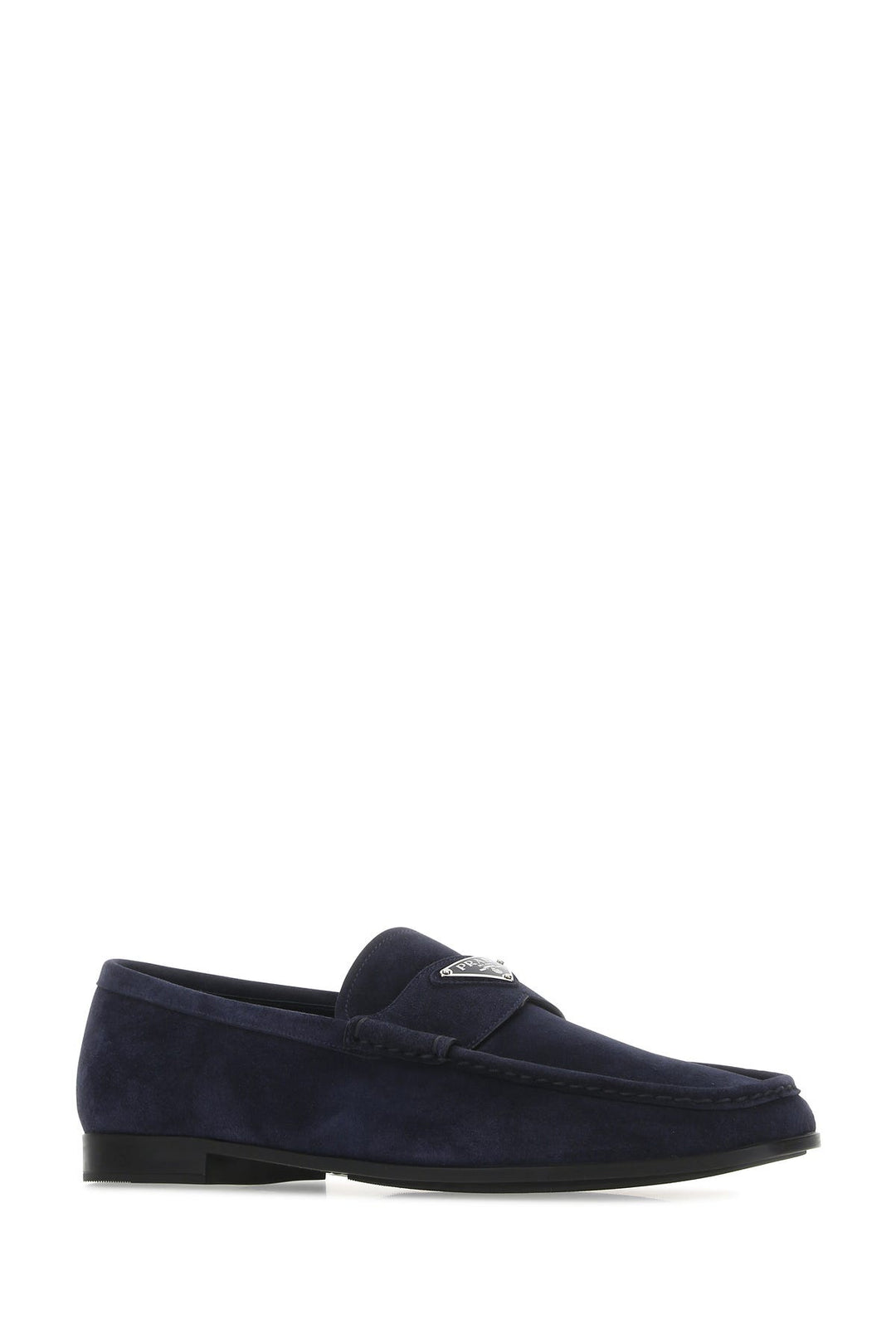 Navy blue suede loafers