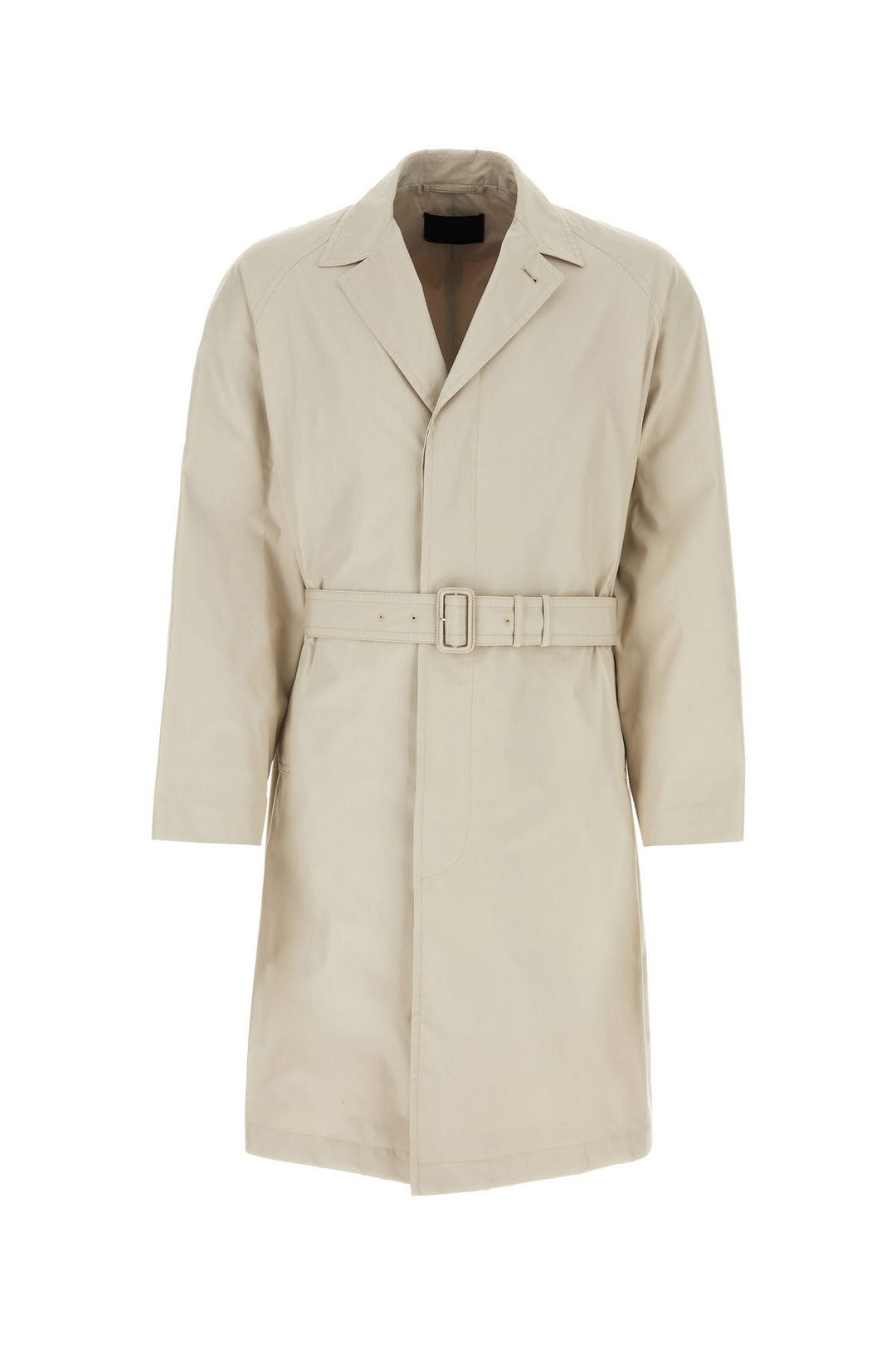 Dove grey cotton blend overcoat