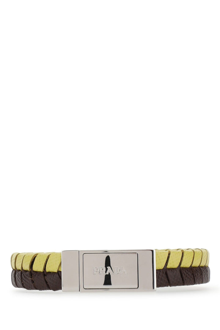 Two-tone leather bracelet