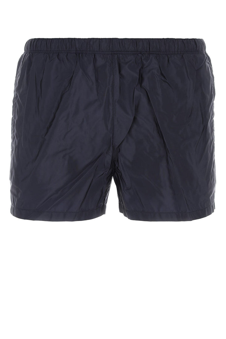 Navy blue recycled nylon swimming shorts