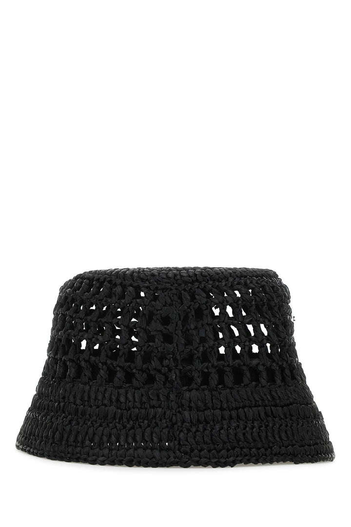 Black raffia hat