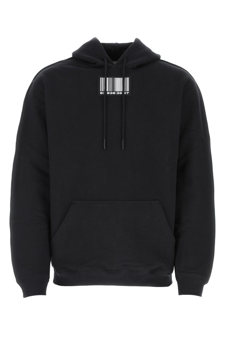 Black cotton blend oversize sweatshirt