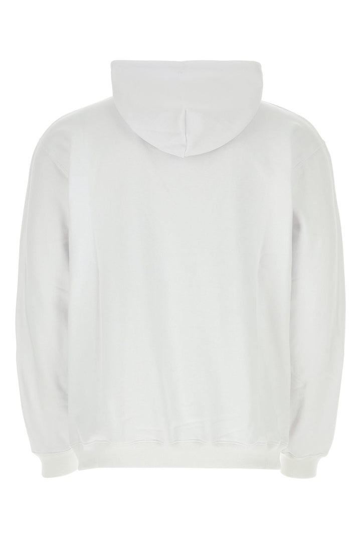 White cotton blend oversize sweatshirt