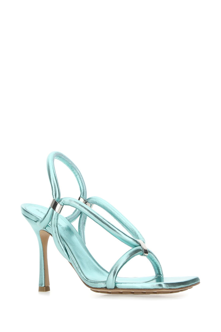 Light-blue leather Stretch sandals