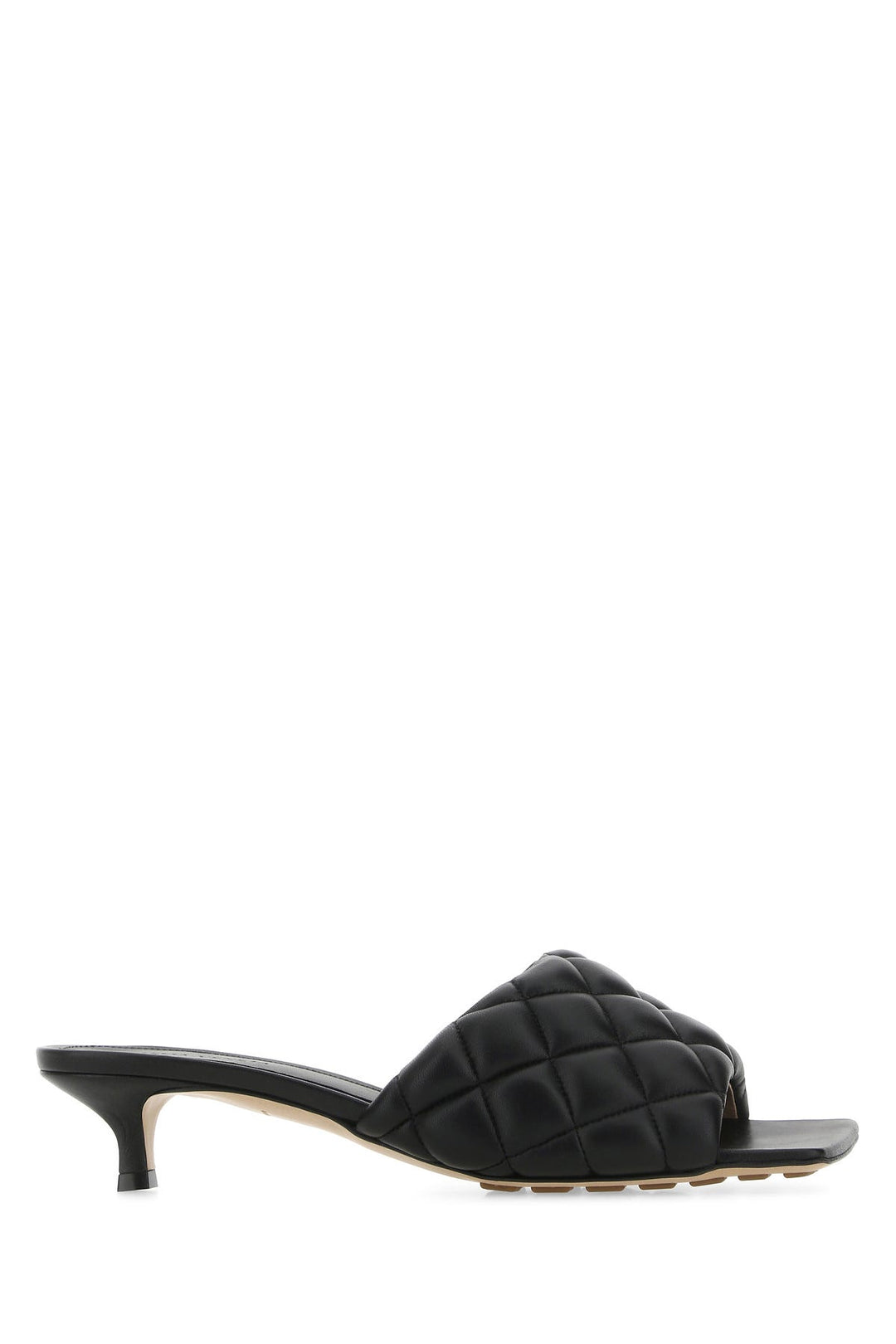 Black nappa leather Padded sandals