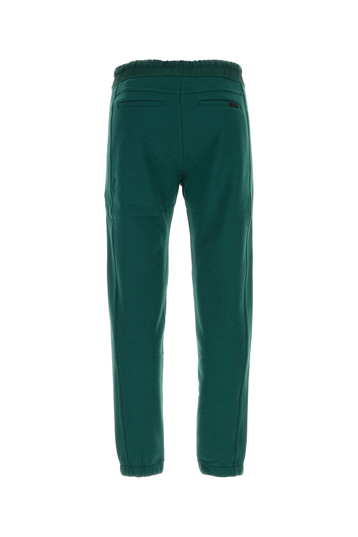 Bottle green cotton joggers