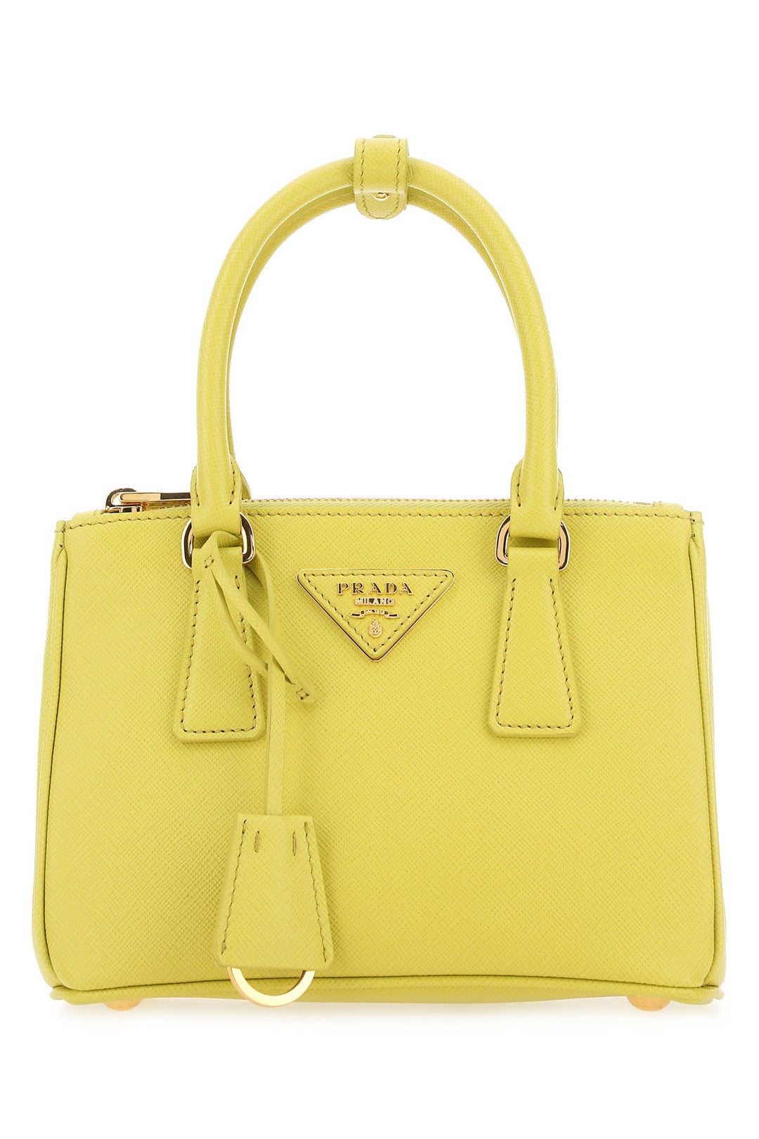 Yellow leather handbag