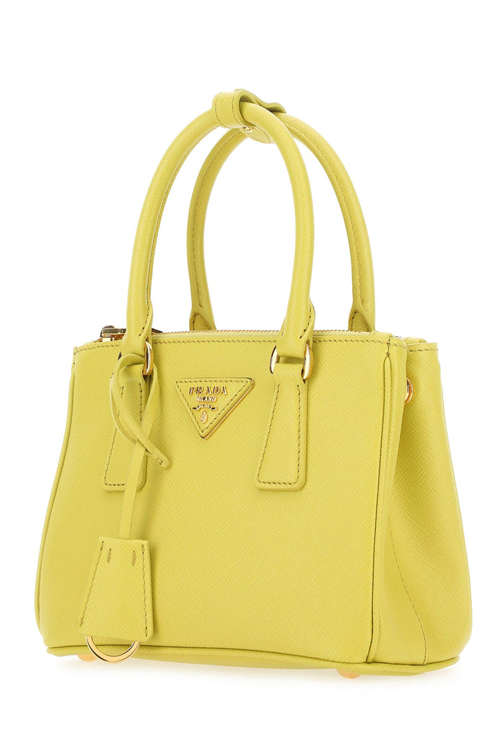 Yellow leather handbag